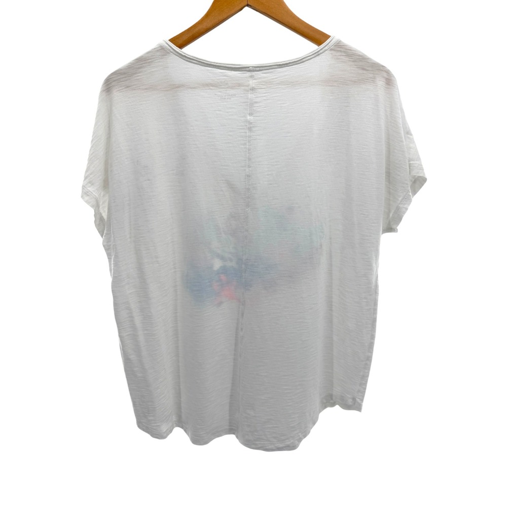 Lilly Pulitzer Loves Nantucket Colie V-Neck Tee Top White Pima Cotton Large - Picture 4 of 4